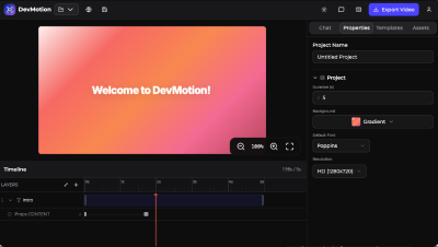 DevMotion application screenshot